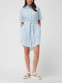 Pieces Blusenkleid Mit Leinen-Anteil Modell 'Aggi' - Blau