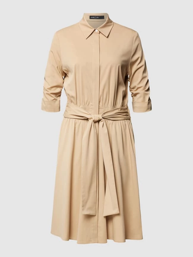 Marc Cain Tailliertes Midikleid Mit Umlegekragen - Taupe 2 Marc Cain Tailliertes Midikleid Mit Umlegekragen - Taupe - Image 2