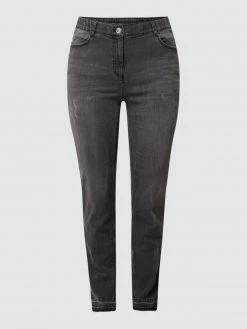 Samoon PLUS SIZE Slim Fit Jeans Mit Stretch-Anteil Modell 'Betty' - Schwarz