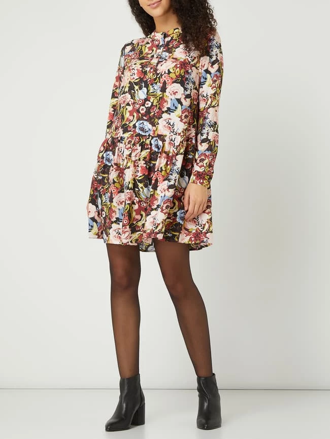 EDITED Blusenkleid Mit Floralem Muster Modell 'Elodie' - Schwarz 1 EDITED Blusenkleid Mit Floralem Muster Modell 'Elodie' - Schwarz