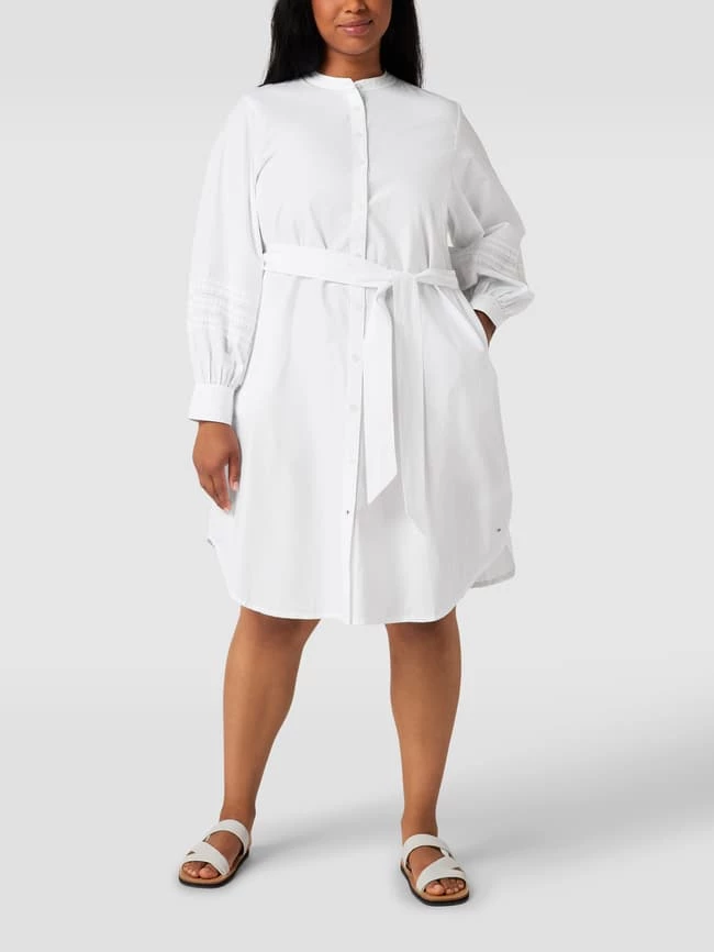 Tommy Hilfiger PLUS SIZE Hemdblusenkleid Mit Stehkragen - Weiß 1 Tommy Hilfiger PLUS SIZE Hemdblusenkleid Mit Stehkragen - Weiß