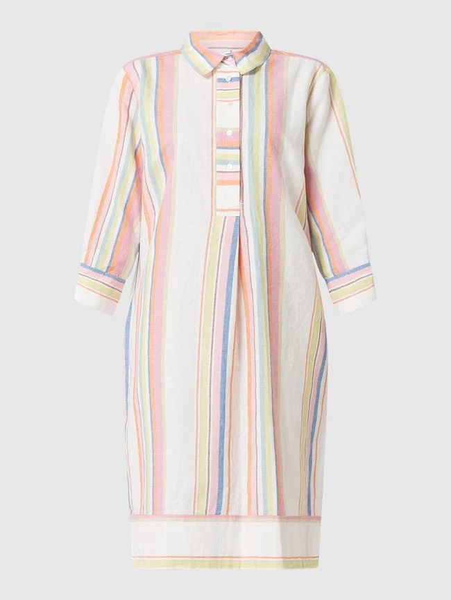 Milano Italy Hemdblusenkleid Mit Leinen-Anteil - Pink 2 Milano Italy Hemdblusenkleid Mit Leinen-Anteil - Pink - Image 2