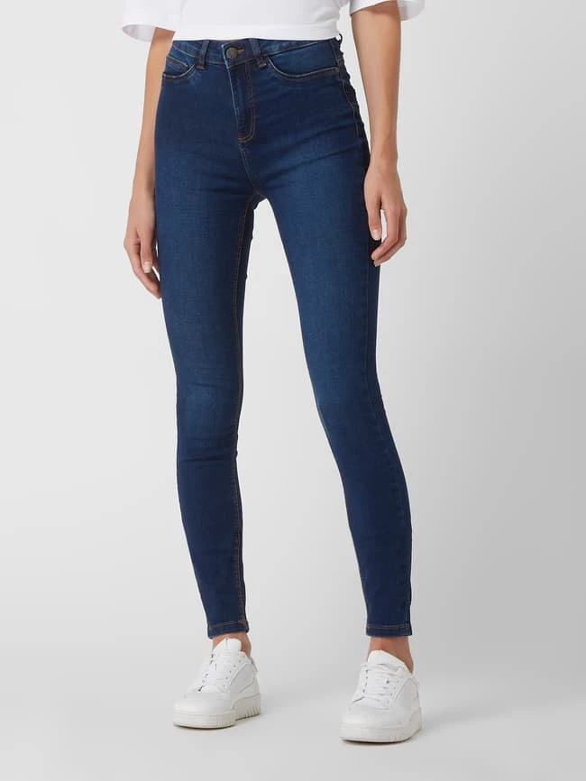 Noisy May Skinny Fit High Waist Jeans Mit Viskose-Anteil Modell 'Callie' - Dunkelblau 4 Noisy May Skinny Fit High Waist Jeans Mit Viskose-Anteil Modell 'Callie' - Dunkelblau – Bild 4