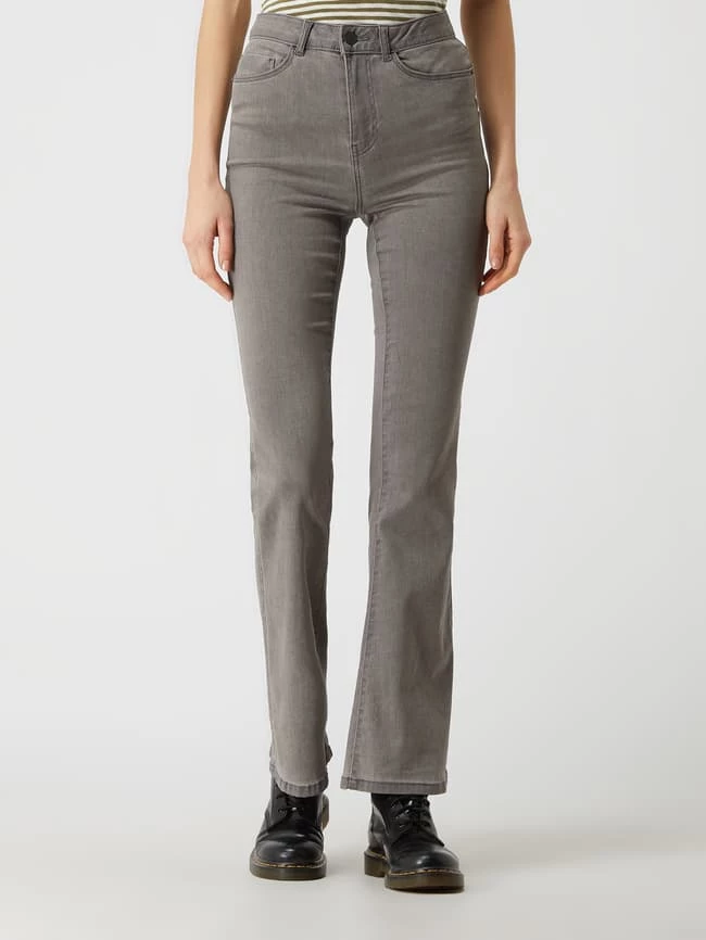 Noisy May Skinny Fit High Waist Jeans Mit Stretch-Anteil Modell 'Sallie' - Hellgrau Meliert 4 Noisy May Skinny Fit High Waist Jeans Mit Stretch-Anteil Modell 'Sallie' - Hellgrau Meliert – Bild 4