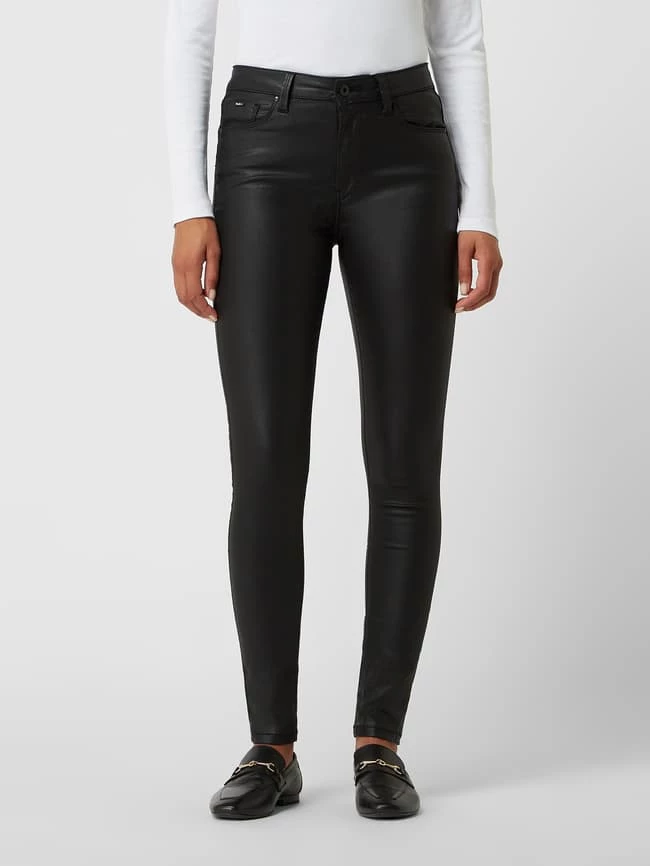 Pepe Jeans Skinny Fit Jeans Aus Coated Denim Modell 'Regent' - Schwarz 4 Pepe Jeans Skinny Fit Jeans Aus Coated Denim Modell 'Regent' - Schwarz – Bild 4