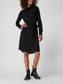 ICHI Hemdblusenkleid Mit Taillenband Modell 'Main' - Schwarz