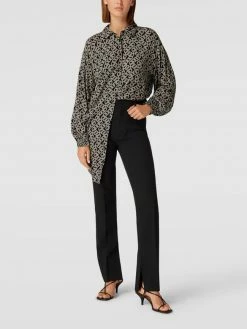 ONLY CARMAKOMA Shop 13 Kaffe Hemdblusenkleid Mit Allover-Muster Modell 'Lena' - Schwarz