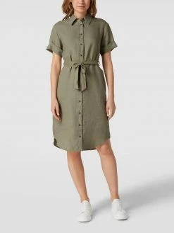 Cinque Hemdblusenkleid Aus Leinen - Olivgrün