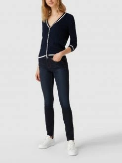 Cambio Skinny Fit Jeans Mit Kontrastnähten - Dunkelblau
