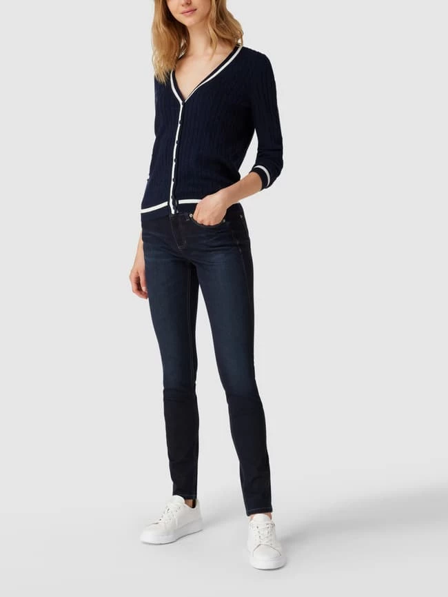 Cambio Skinny Fit Jeans Mit Kontrastnähten - Dunkelblau 1 Cambio Skinny Fit Jeans Mit Kontrastnähten - Dunkelblau