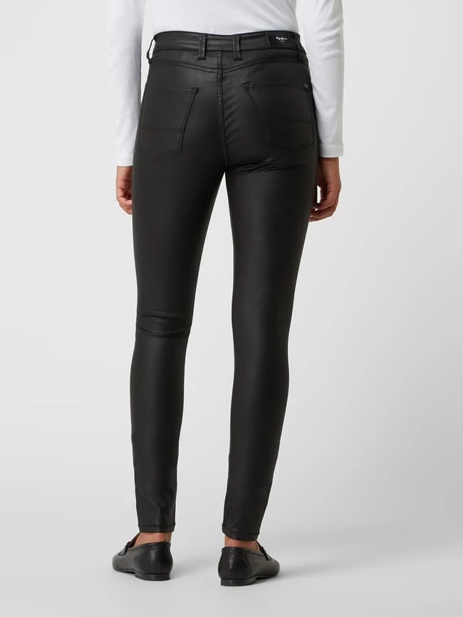 Pepe Jeans Skinny Fit Jeans Aus Coated Denim Modell 'Regent' - Schwarz 5 Pepe Jeans Skinny Fit Jeans Aus Coated Denim Modell 'Regent' - Schwarz – Bild 5