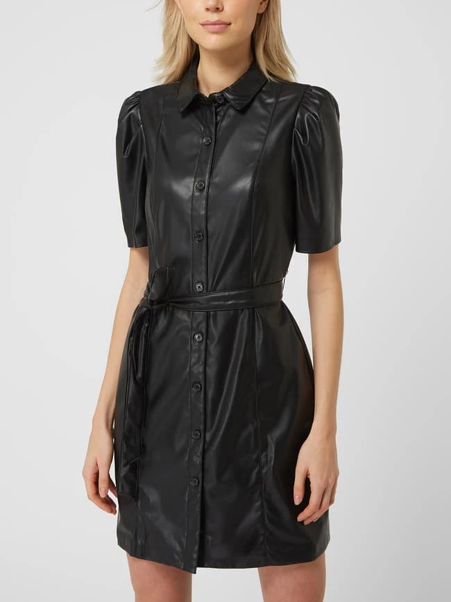 DKNY Blusenkleid In Leder-Optik - Schwarz 4 DKNY Blusenkleid In Leder-Optik - Schwarz – Bild 4