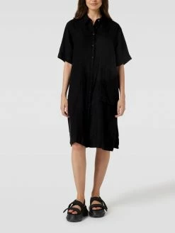 MOS MOSH Hemdblusenkleid Aus Leinen - Schwarz