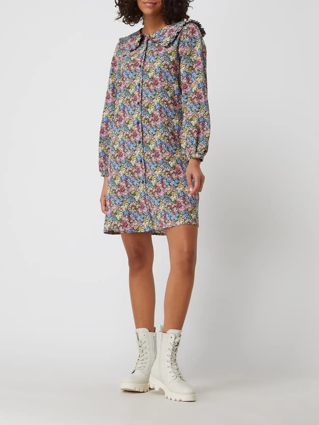 Rich & Royal Blusenkleid Mit Millefleurs - Marineblau 1 Rich & Royal Blusenkleid Mit Millefleurs - Marineblau