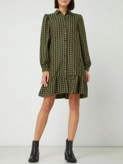 FREE/QUENT Blusenkleid Mit Crinkle-Effekt Modell 'Livy' - Khaki