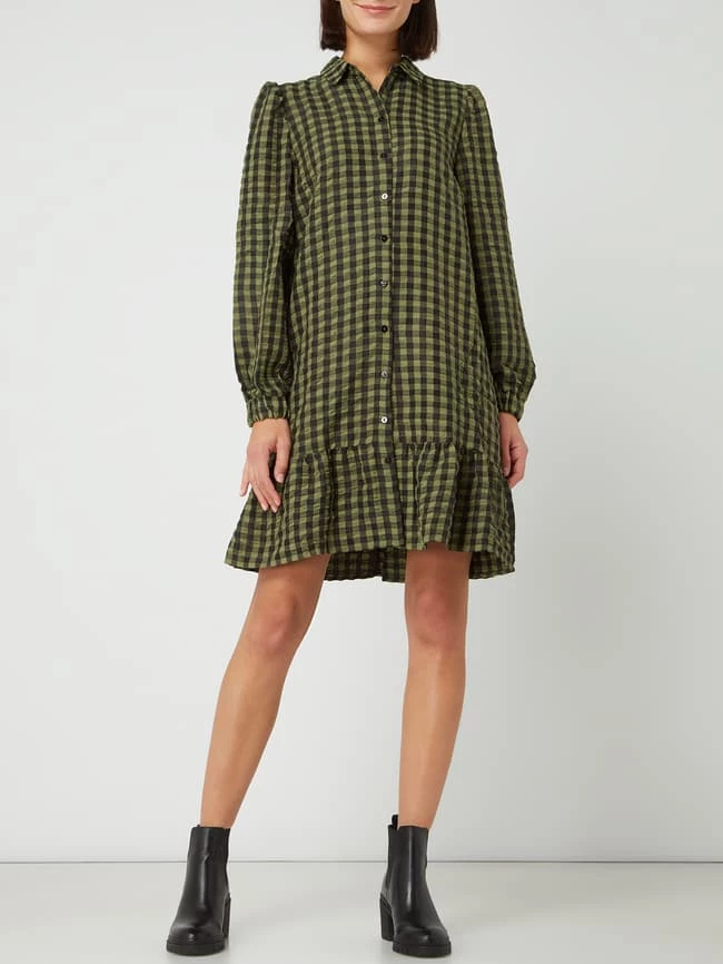 FREE/QUENT Blusenkleid Mit Crinkle-Effekt Modell 'Livy' - Khaki 1 FREE/QUENT Blusenkleid Mit Crinkle-Effekt Modell 'Livy' - Khaki