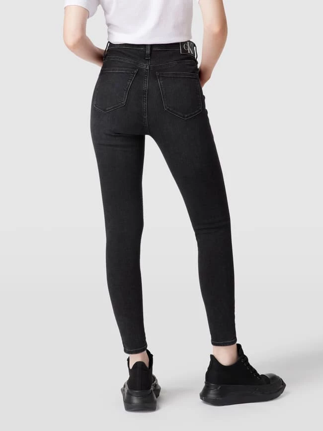 Calvin Klein Jeans Skinny Fit Jeans Mit Label-Patch Aus Leder - Schwarz 5 Calvin Klein Jeans Skinny Fit Jeans Mit Label-Patch Aus Leder - Schwarz – Bild 5