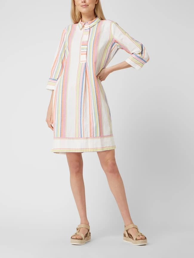 Milano Italy Hemdblusenkleid Mit Leinen-Anteil - Pink 1 Milano Italy Hemdblusenkleid Mit Leinen-Anteil - Pink