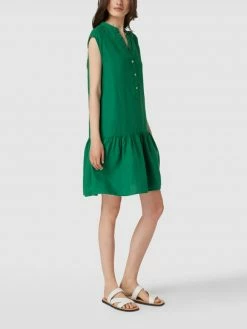 Marc O'Polo Knielanges Blusenkleid Aus Leinen - Grün