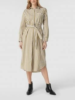 Tom Tailor Blusenkleid Mit Streifenmuster - Olivgrün