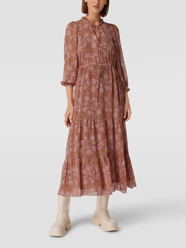 Mango Blusenkleid Mit Rüschen Modell 'FIFTY' - Dunkel Orange 1 Mango Blusenkleid Mit Rüschen Modell 'FIFTY' - Dunkel Orange