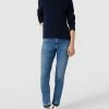 MAC Skinny Fit Jeans Mit Label-Detail Modell 'MEL' - Hellblau