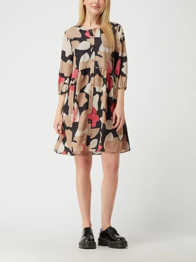 BETTY & CO WHITE Blusenkleid Mit Allover-Muster - Beige 1 BETTY & CO WHITE Blusenkleid Mit Allover-Muster - Beige