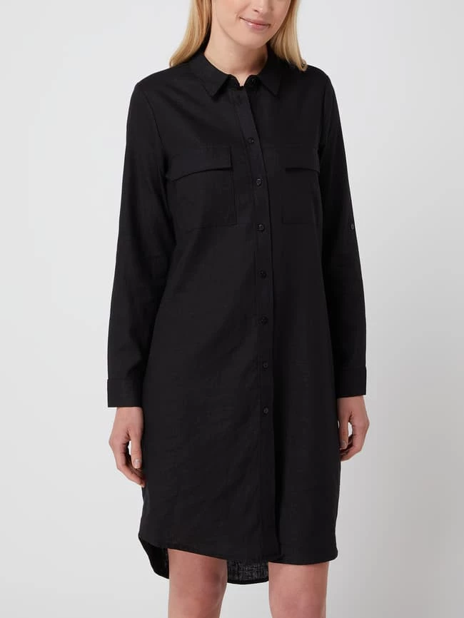 Soyaconcept Hemdblusenkleid Aus Leinen-Viskose-Mix - Schwarz 4 Soyaconcept Hemdblusenkleid Aus Leinen-Viskose-Mix - Schwarz – Bild 4