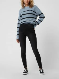 Noisy May Skinny Fit High Waist Jeans Mit Stretch-Anteil Modell 'Callie' - Schwarz