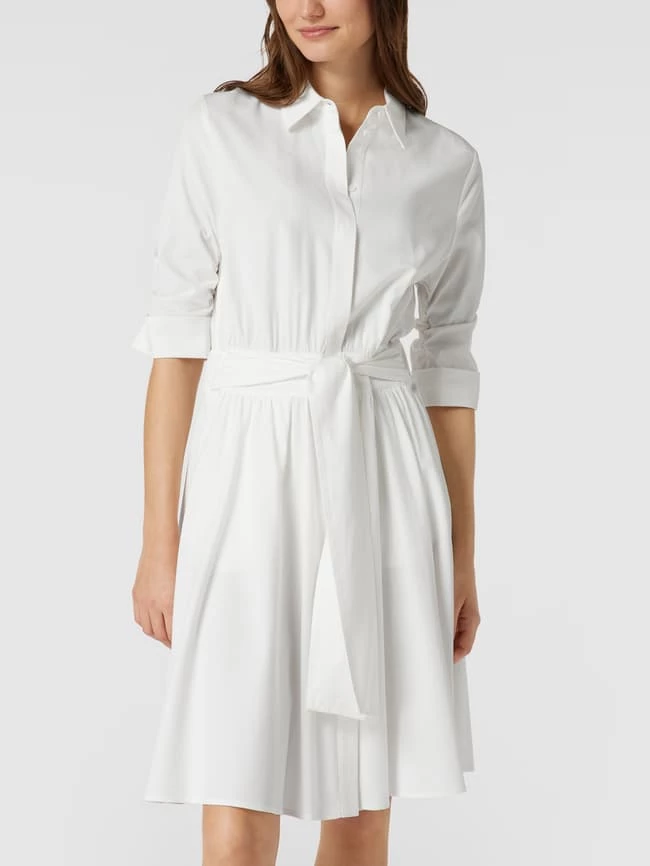 Marc Cain Tailliertes Midikleid Mit Umlegekragen - Offwhite 4 Marc Cain Tailliertes Midikleid Mit Umlegekragen - Offwhite – Bild 4