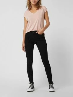 Pieces Skinny Fit Jeans Mit Stretch-Anteil Modell 'Delly' - Schwarz