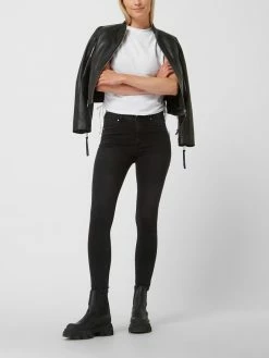 YOUNG POETS SOCIETY Skinny Fit High Waist Jeans Mit Stretch-Anteil Modell 'Ania' - Schwarz