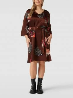 Herzensangelegenheit PLUS SIZE Blusenkleid Mit Allover-Muster - Mittelbraun