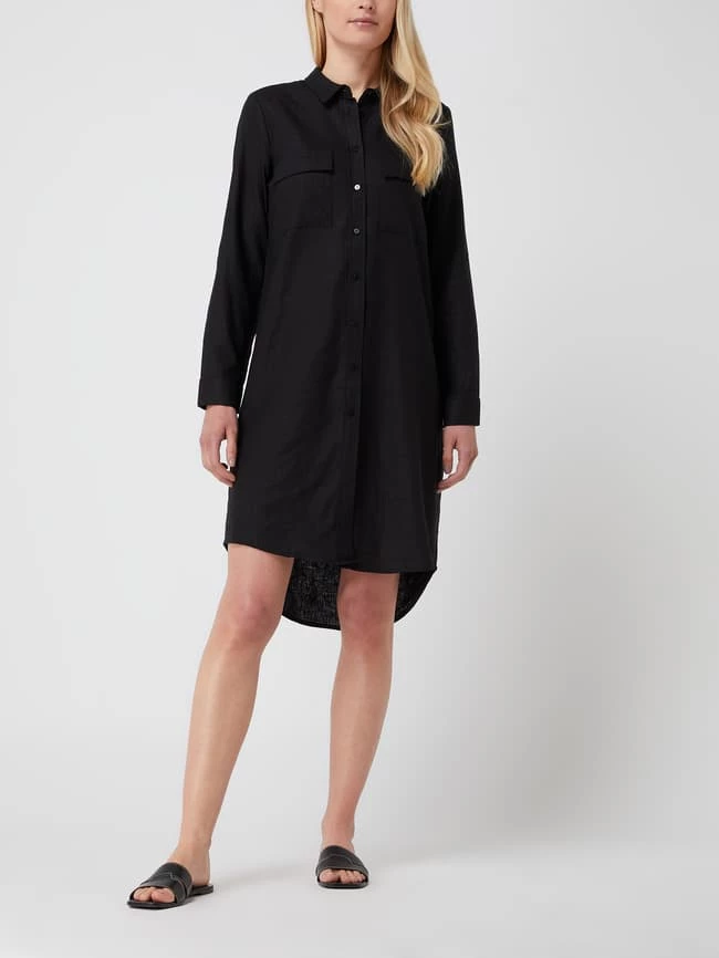 Soyaconcept Hemdblusenkleid Aus Leinen-Viskose-Mix - Schwarz 1 Soyaconcept Hemdblusenkleid Aus Leinen-Viskose-Mix - Schwarz