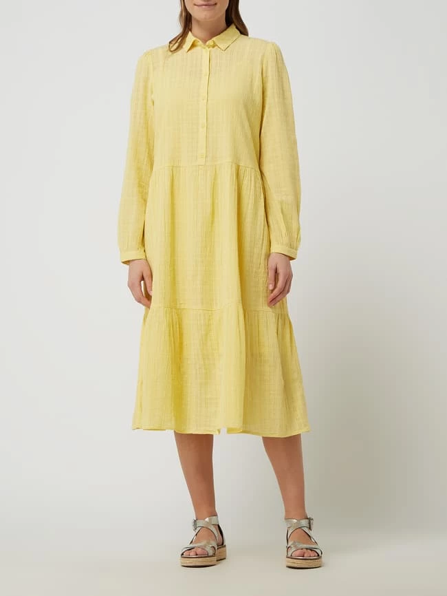 Edc By Esprit Midikleid Aus Baumwolle - Gelb 1 Edc By Esprit Midikleid Aus Baumwolle - Gelb