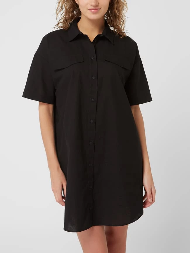 Armedangels Hemdblusenkleid Mit Leinen Modell 'Raynaa' - Schwarz 4 Armedangels Hemdblusenkleid Mit Leinen Modell 'Raynaa' - Schwarz – Bild 4