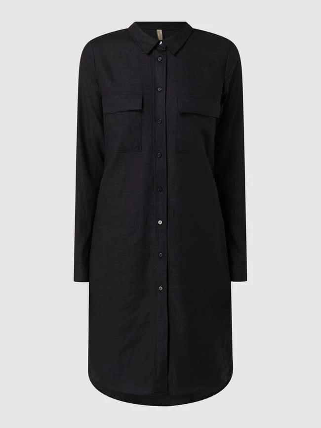 Soyaconcept Hemdblusenkleid Aus Leinen-Viskose-Mix - Schwarz 2 Soyaconcept Hemdblusenkleid Aus Leinen-Viskose-Mix - Schwarz – Bild 2