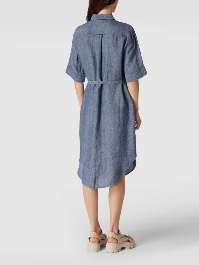 Gant Hemdblusenkleid Aus Leinen Mit Taillengürtel - Marineblau 5 Gant Hemdblusenkleid Aus Leinen Mit Taillengürtel - Marineblau – Bild 5