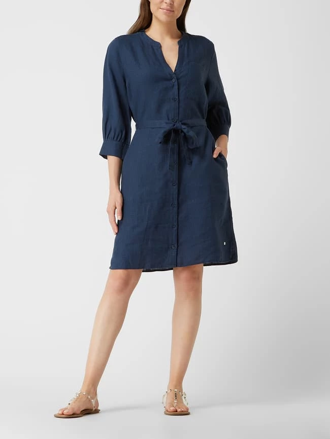 Brax Blusenkleid Aus Leinen Modell 'Giulia' - Marineblau 1 Brax Blusenkleid Aus Leinen Modell 'Giulia' - Marineblau