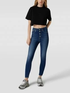 Calvin Klein Jeans Super Skinny Fit Jeans Mit Label-Details Modell 'HIGH RISE' - Dunkelblau