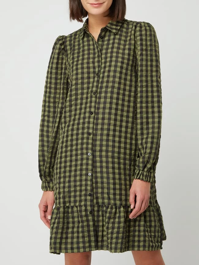 FREE/QUENT Blusenkleid Mit Crinkle-Effekt Modell 'Livy' - Khaki 4 FREE/QUENT Blusenkleid Mit Crinkle-Effekt Modell 'Livy' - Khaki – Bild 4