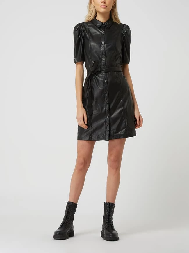 DKNY Blusenkleid In Leder-Optik - Schwarz 1 DKNY Blusenkleid In Leder-Optik - Schwarz